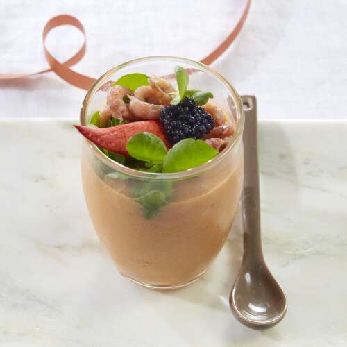 Recette pour Mousse de bisque de homard aux crevettes grises Colruyt